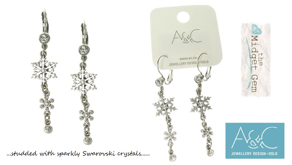 A & C Winter Dream Dangly Snowflake Earrings