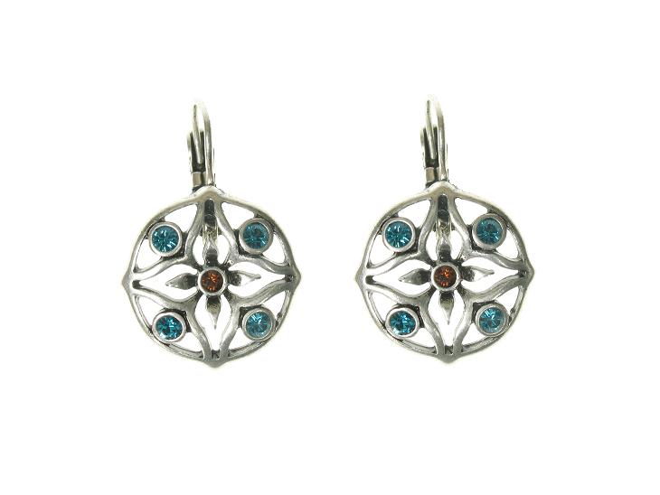 A & C Elephant  Earrings - Silver/Blue