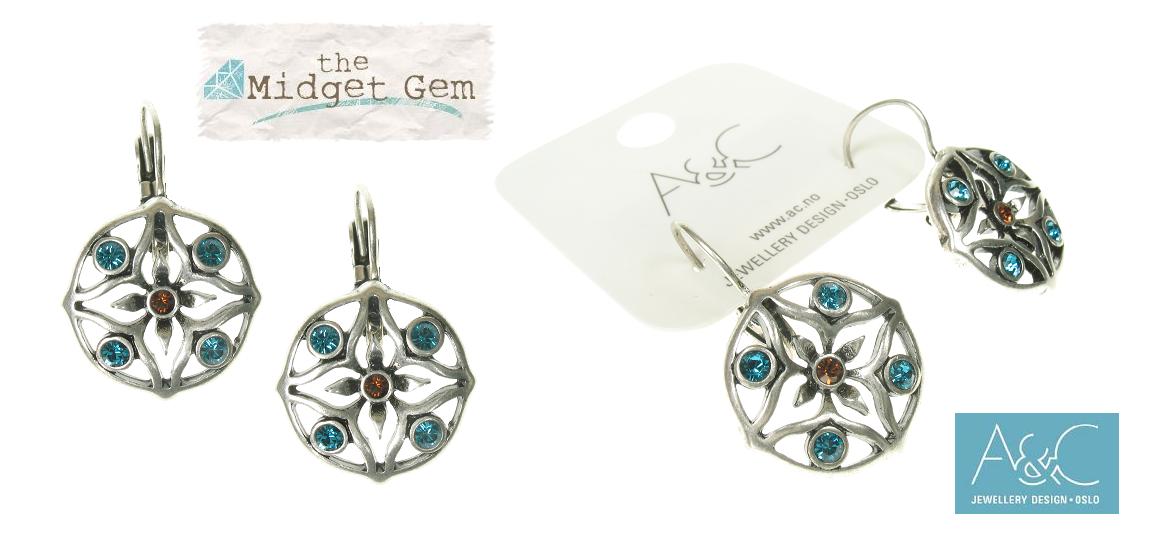 A & C Elephant  Earrings - Silver/Blue