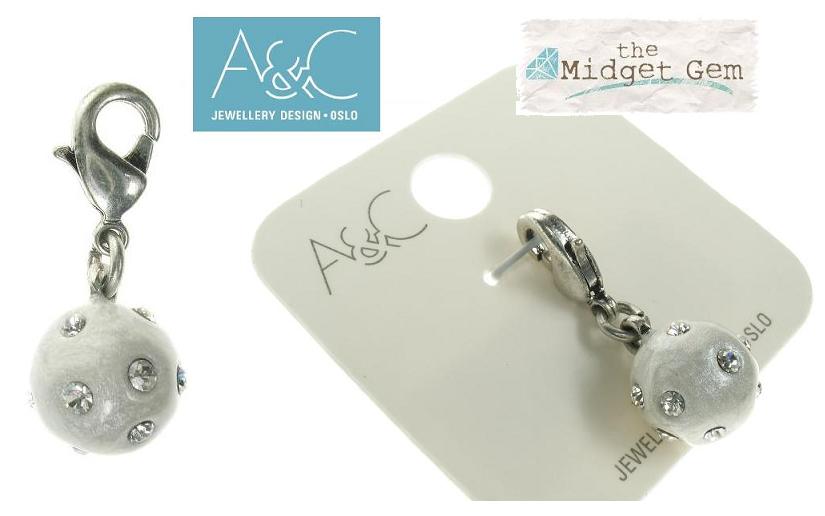 A & C White 'Winter Dream' Snowball Charm Silver Plate