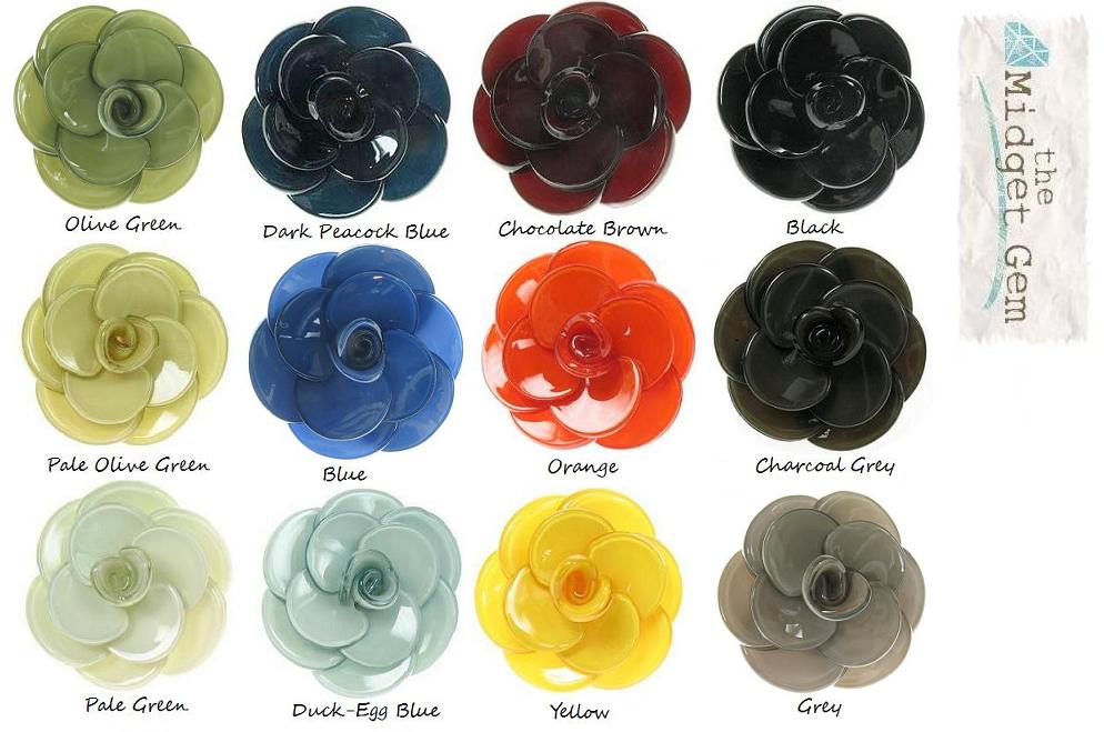 BIG BABY Small Rose Flower Brooch/Pin - Colour Set 2