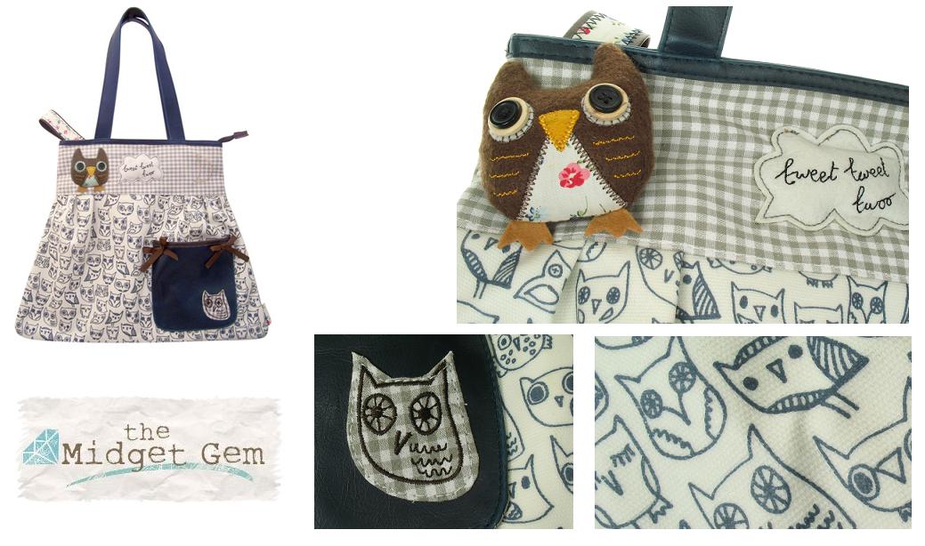 'Sugar Coated' Button Eye Owl Shopping Bag