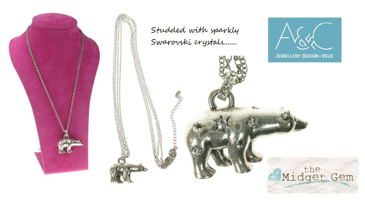 A & C Winter Dream Long Length Polar Bear Necklace