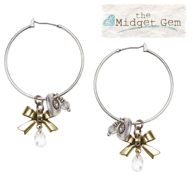 'Charm Du Jour'  Hoop & Charm Earrings - Mixed Gold Silver Plates