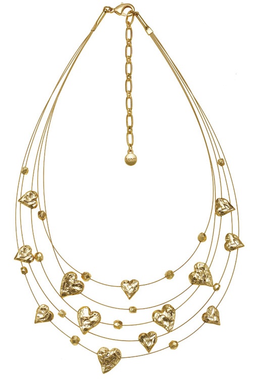 Bohm Hearts Desire Multi-Strand Necklace - Gold Plate