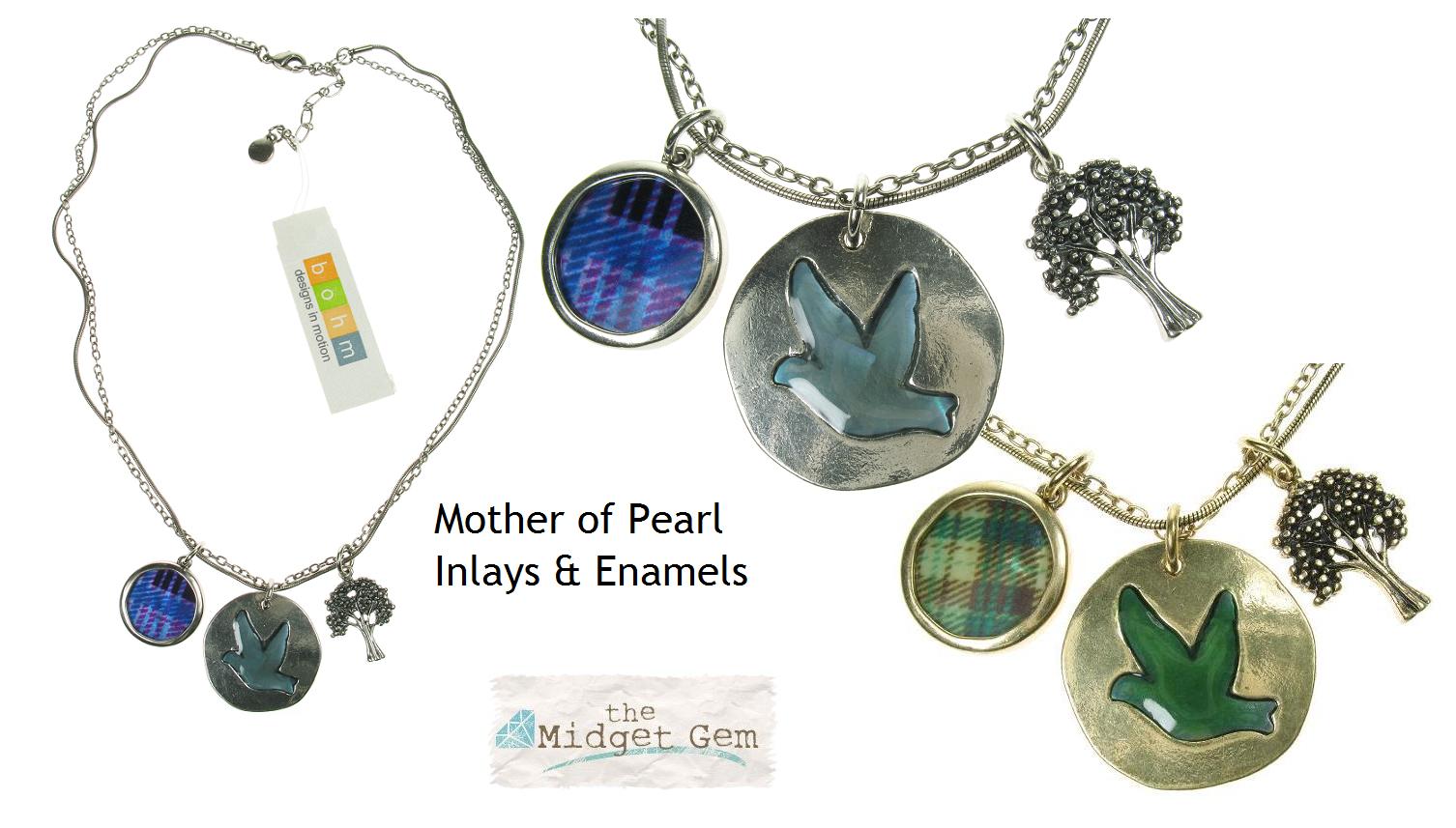 Bohm All That Plaid 3 Charm Necklace