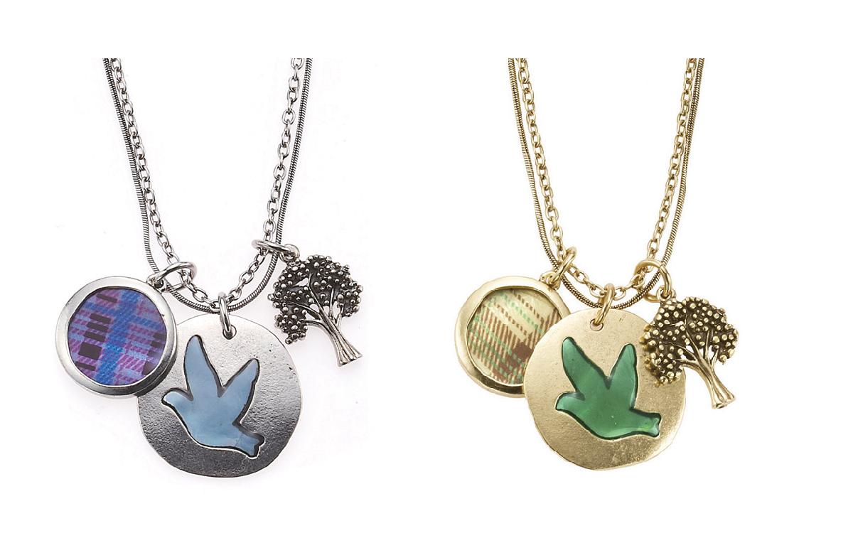 Bohm All That Plaid 3 Charm Necklace