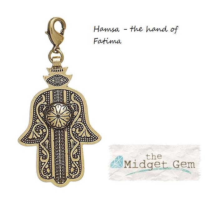 Pilgrim Charm - Gold Hand Of Fatima HAMSA