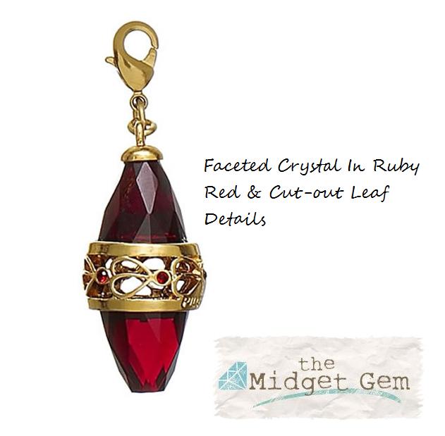 Pilgrim Charm Ornamental Red & Gold Swarovski Toggle