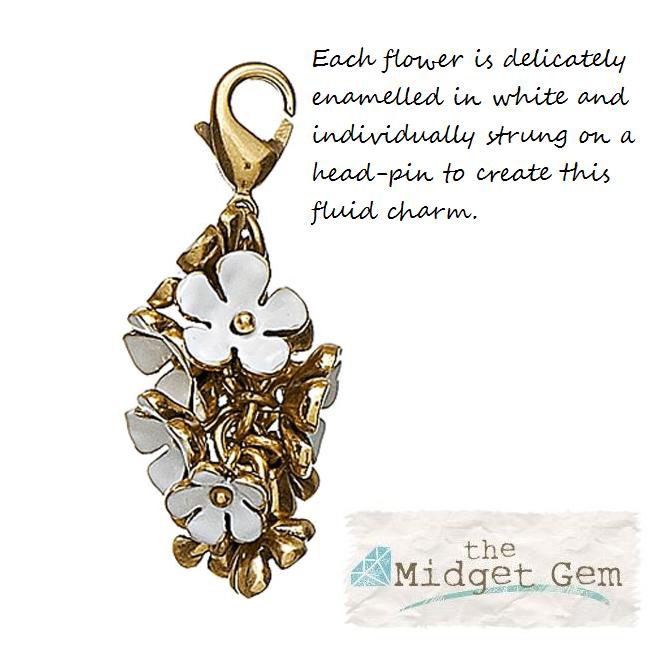 Pilgrim Gold Charm Bunch Of White Flowers