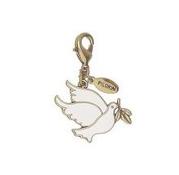 Pilgrim Charm Gold  White Dove of Peace