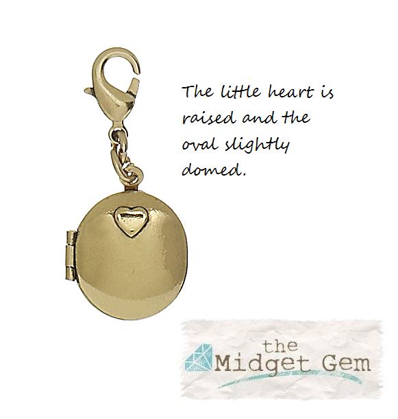 Pilgrim Charm - Gold Oval Raised Heart Locket