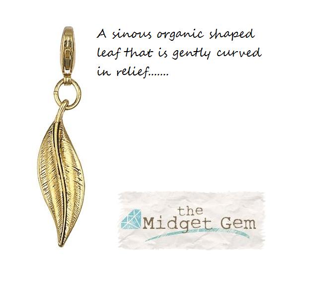 Pilgrim Charm Sinuous Leaf - Gold
