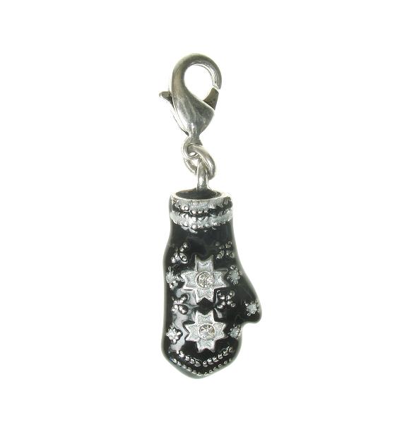 A & C  'Winter Dream' Woollen Mitten Charm Silver Plate