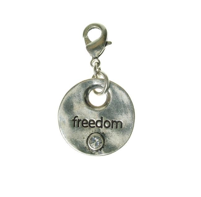 A & C Disc Charm 'FREEDOM' Silver Plate