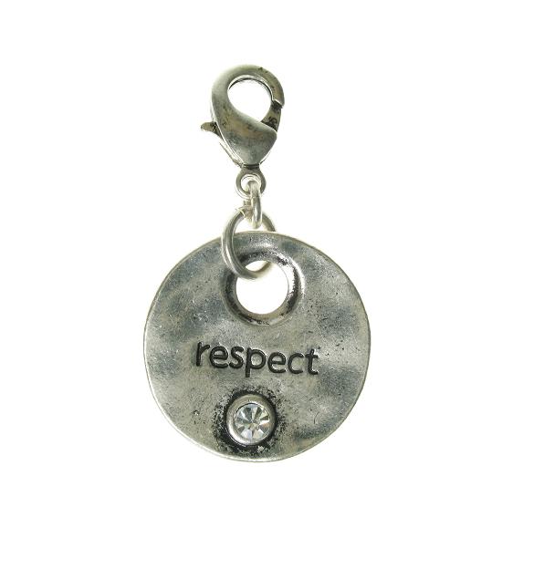 A & C Disc Charm 'RESPECT' Silver Plate