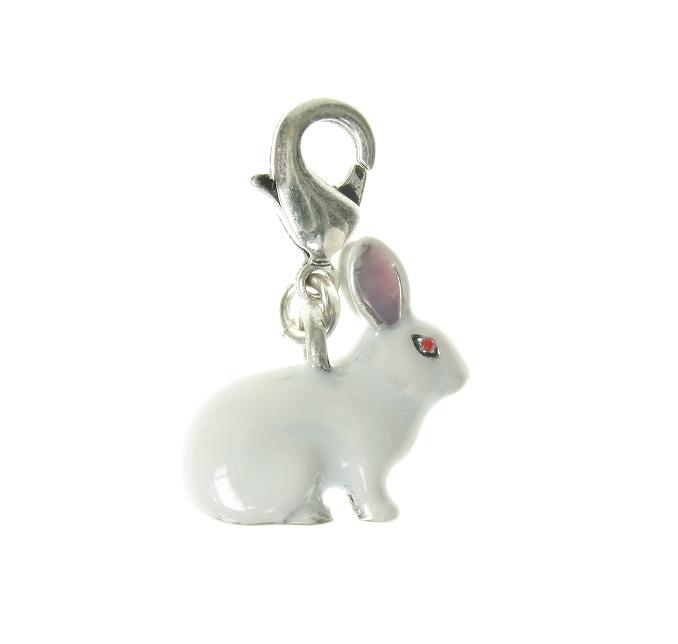 A & C Small White Bunny 'Rabbit' Charm