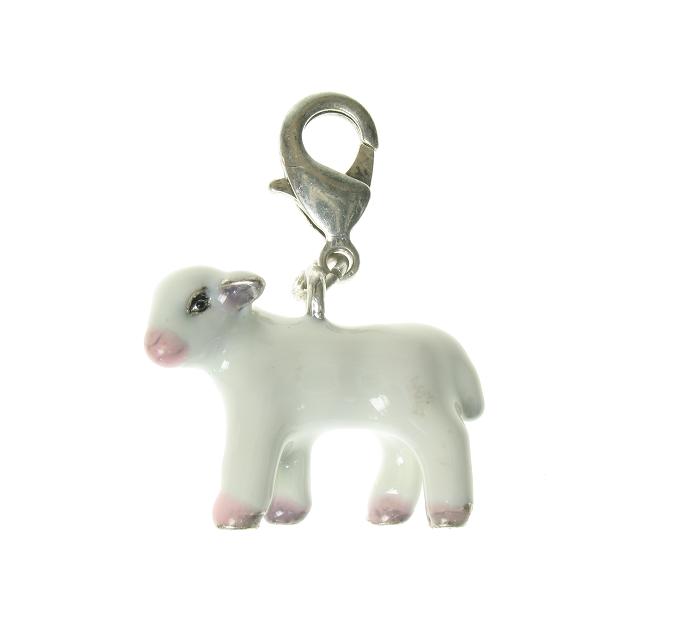 A & C 'Farm Yard' White Spring Lamb Charm