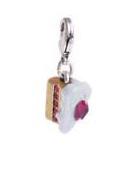 A & C 'Tea Party' Slice of Cake Charm Silver Plate