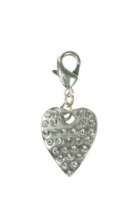 A & C Large Crystal Studded Heart Charm