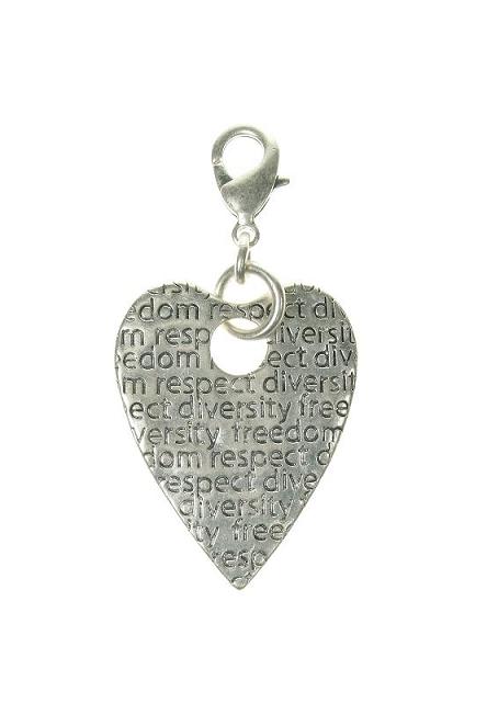 A & C Large Impressed Heart Charm
