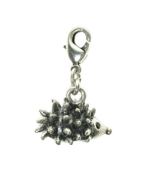 A & C Swarovski Crystal Hedgehog 'Garden' Charm Silver Plate