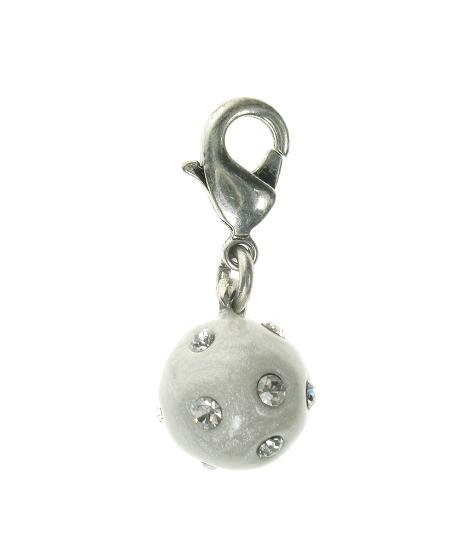A & C White 'Winter Dream' Snowball Charm Silver Plate