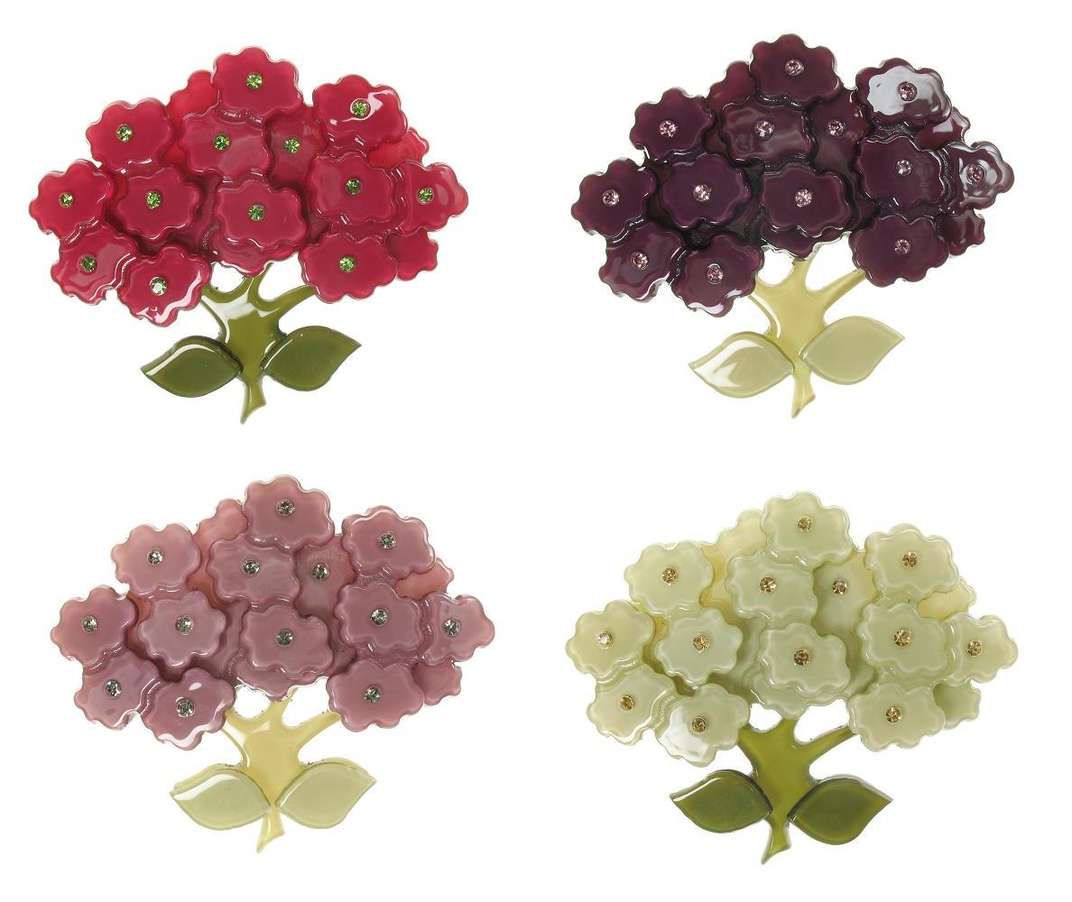 BIG BABY Swarovski Studded Flower Posey Pin Brooch