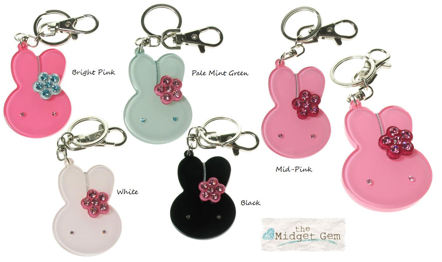 BIG BABY Cute Bunny Rabbit With Flower Key Ring/Bag Charm