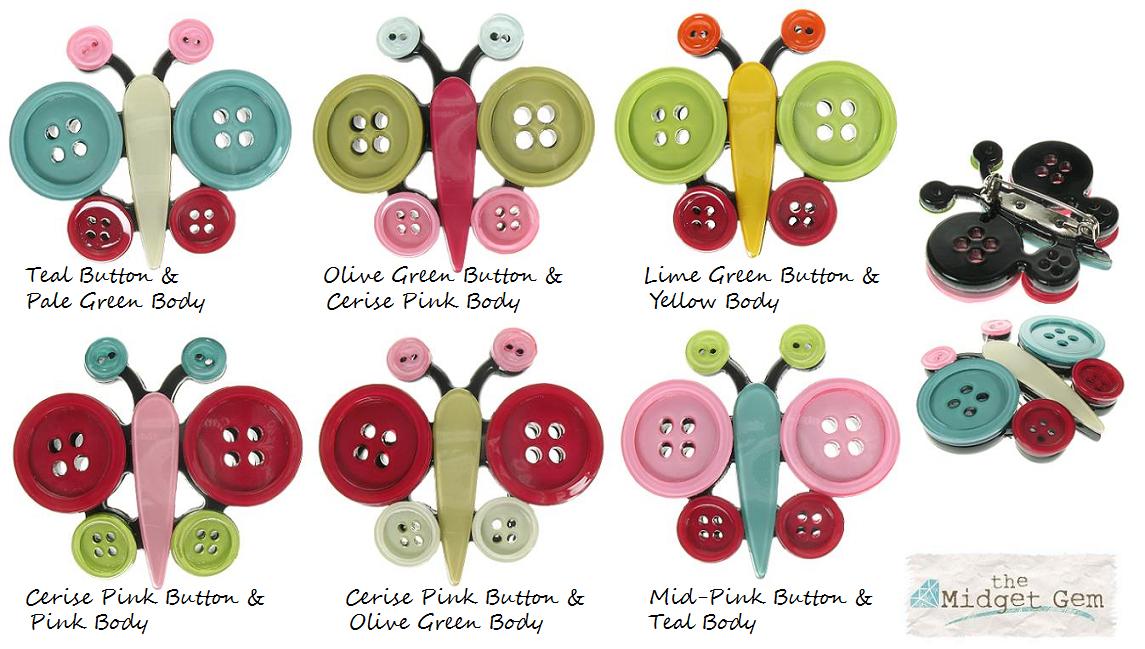BIG BABY Pretty Button Wings Butterfly Brooch/Pin