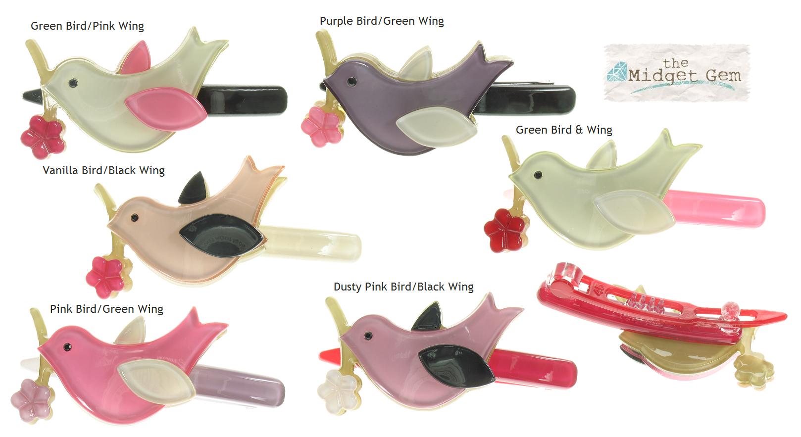 BIG BABY Bird & Flower Hair Clip/Slide