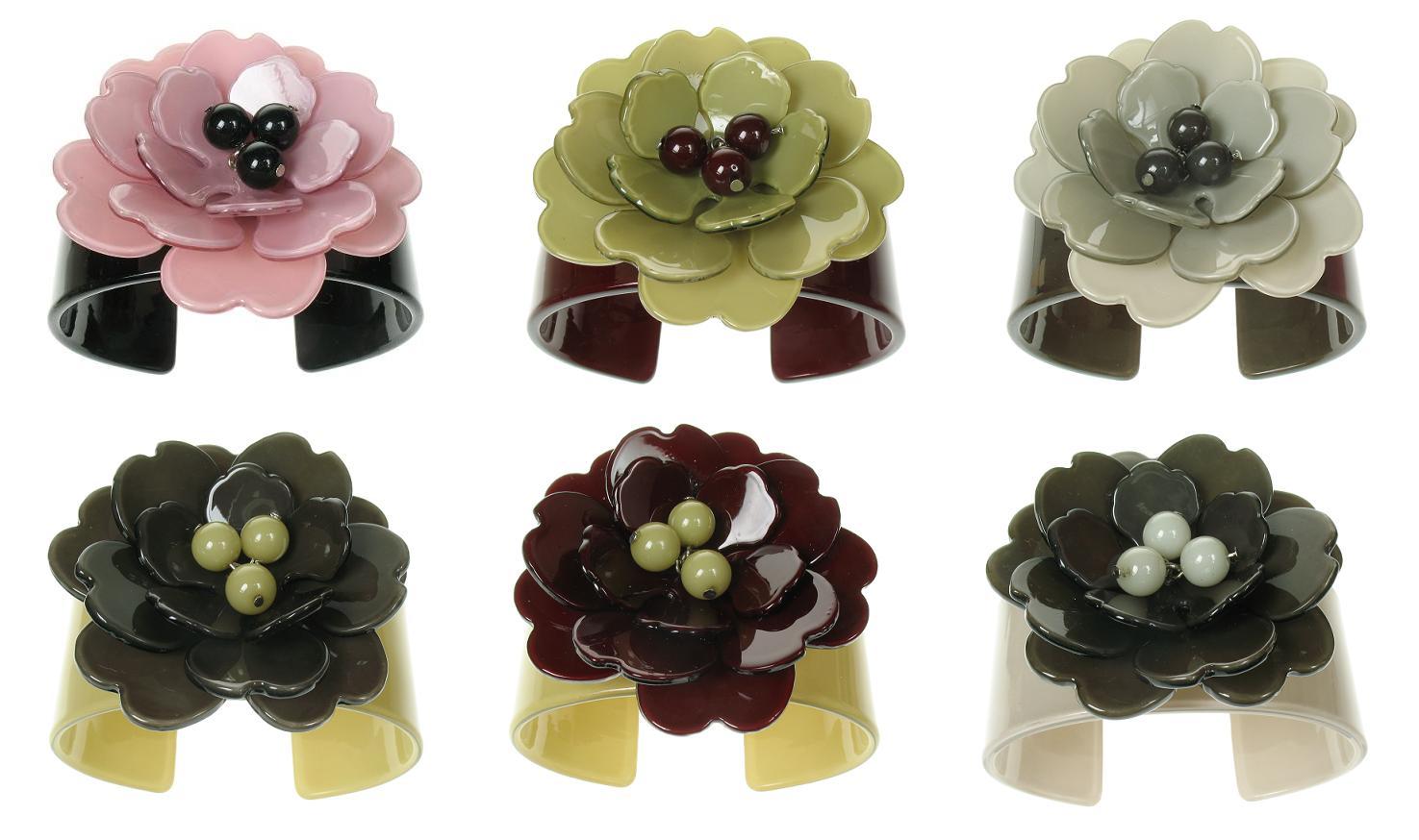 BIG BABY Wide Peony Flower Cuff Bangle/Bracelet