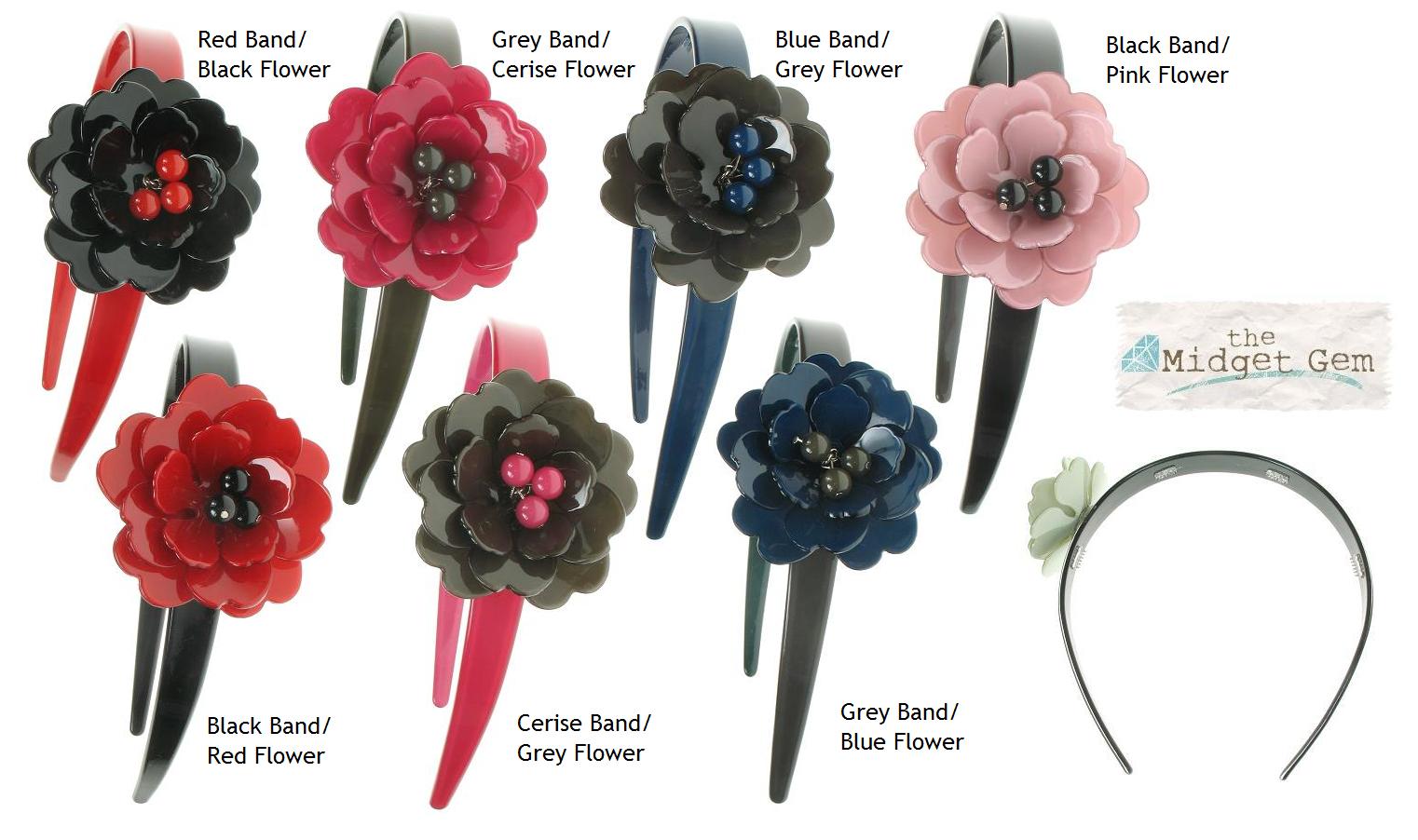 BIG BABY Peony Flower Hair Head-Band Colour Set 1