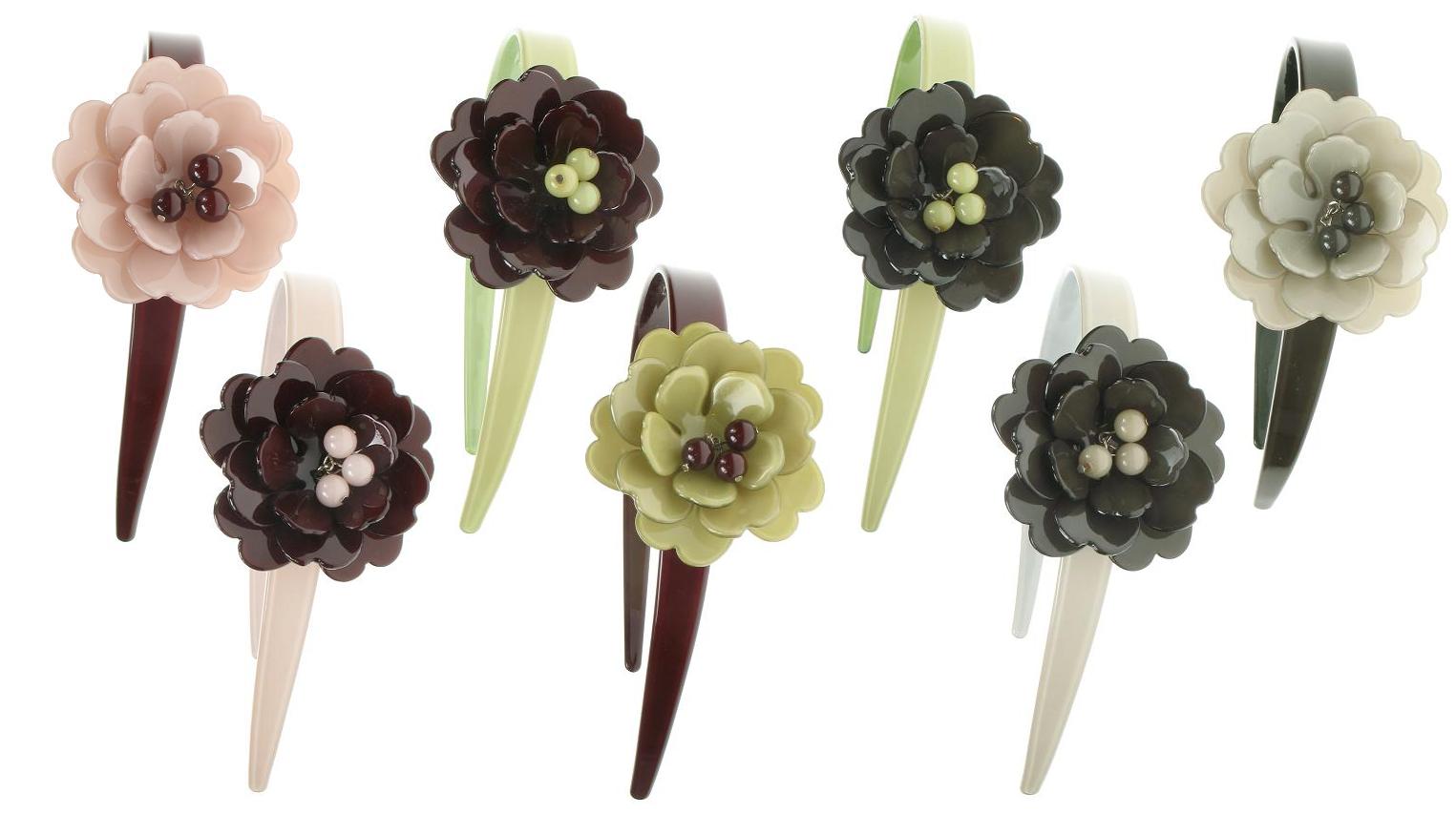 BIG BABY Peony Flower Hair Head-Band Colour Set 2