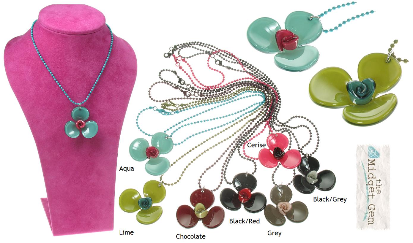 BIG BABY Three Petal Flower Necklace