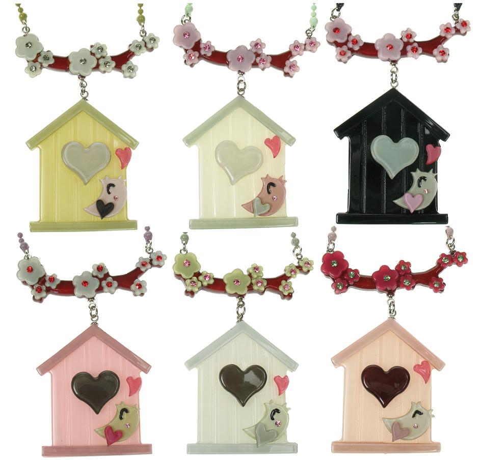 BIG BABY Bird House & Blossom Necklace