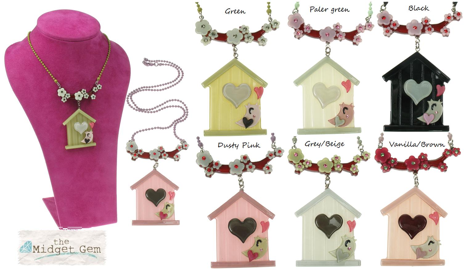 BIG BABY Bird House & Blossom Necklace