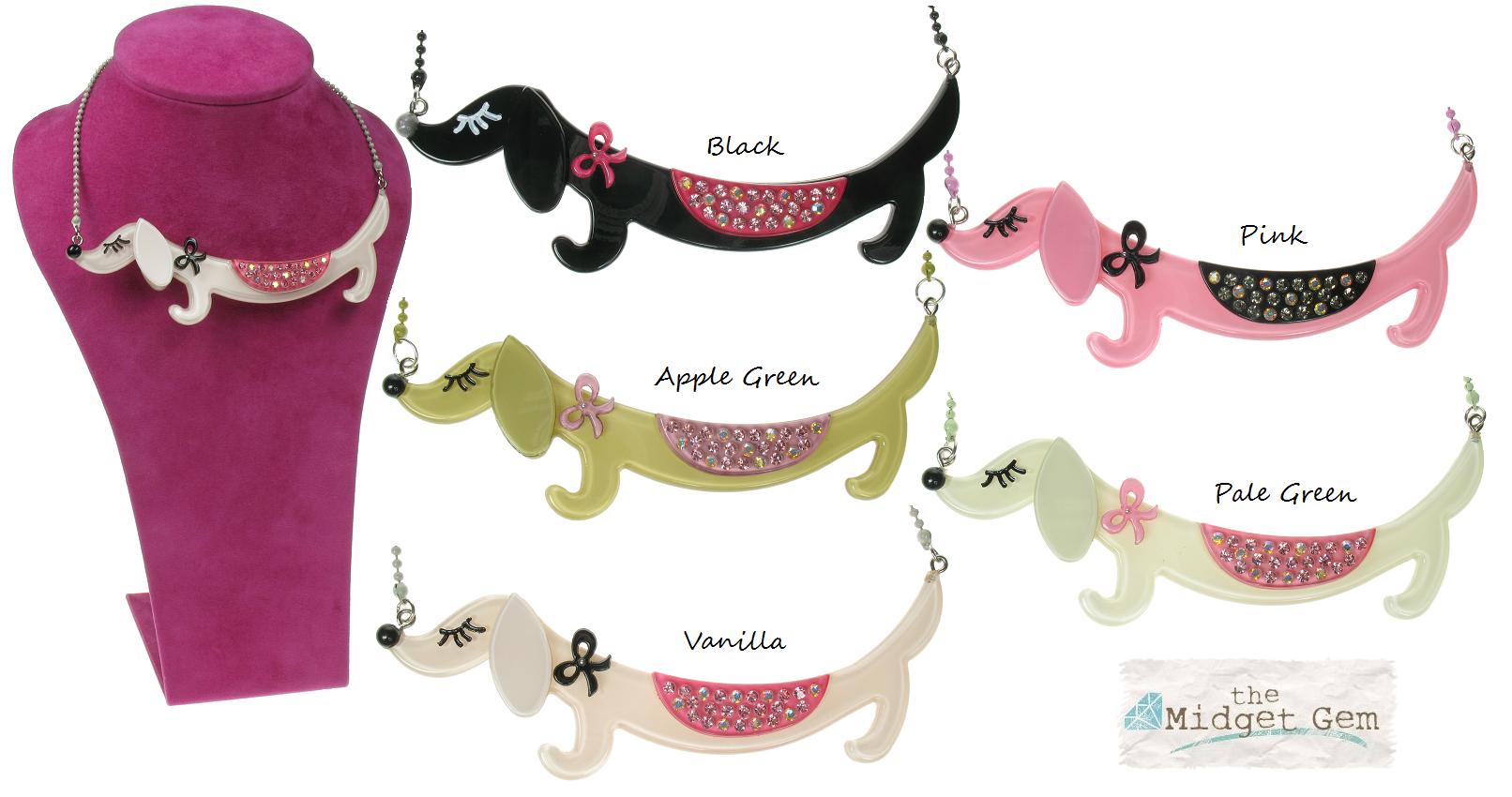BIG BABY Sausage Dachshund Dog MEGA Necklace
