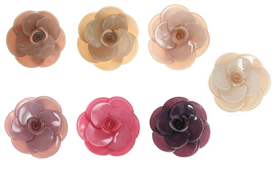 BIG BABY Small Rose Flower Brooch/Pin - Colour Set 1 Pinky/Purple Shades