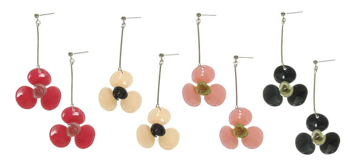 BIG BABY 3-Petal Flower Earrings - Colour Set 2