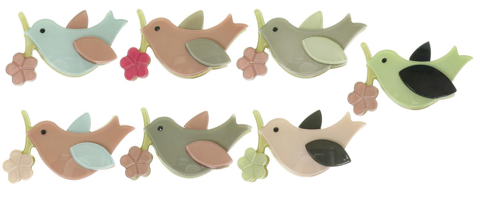BIG BABY Small Dove Bird & Flower Brooch/Pin