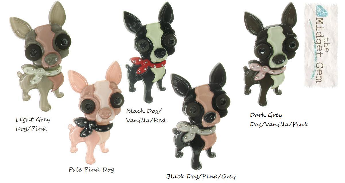 BIG BABY Chihuahua Chiwawa Dog With Neck Tie Brooch/Pin