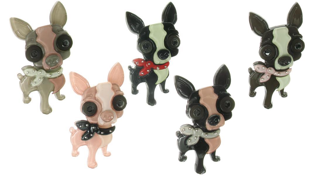 BIG BABY Chihuahua Chiwawa Dog With Neck Tie Brooch/Pin