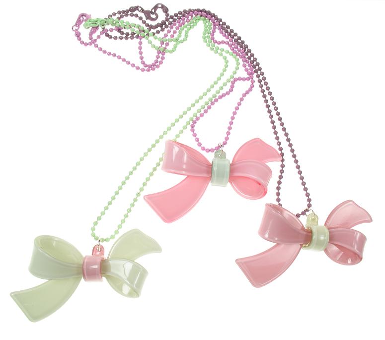 BIG BABY Pretty Pastel Bow Pendant Necklace