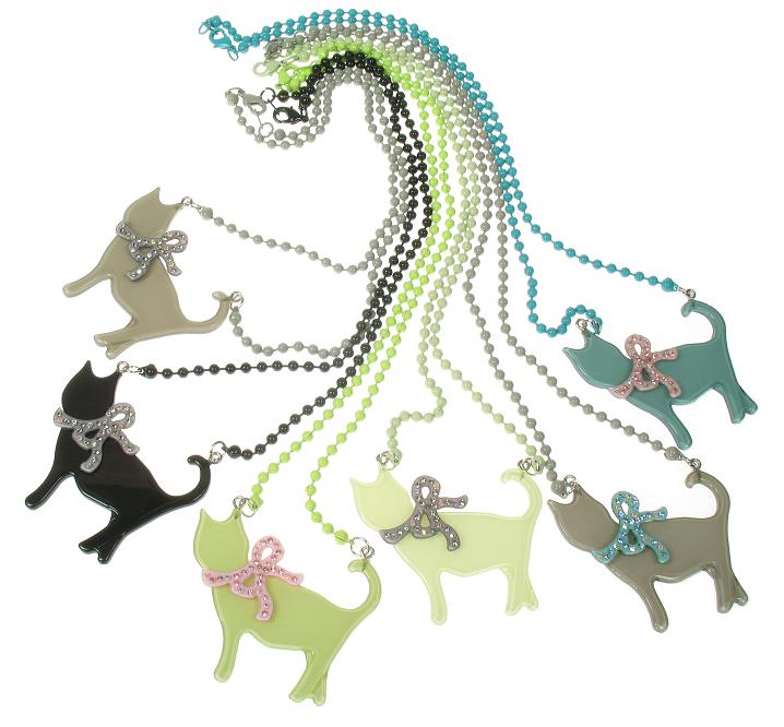 BIG BABY Sophisticated Cat & Bow Necklace