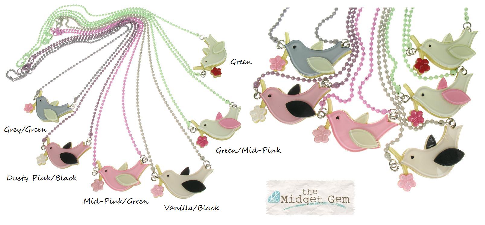 BIG BABY Bird & Flower Necklace Colour Set 1