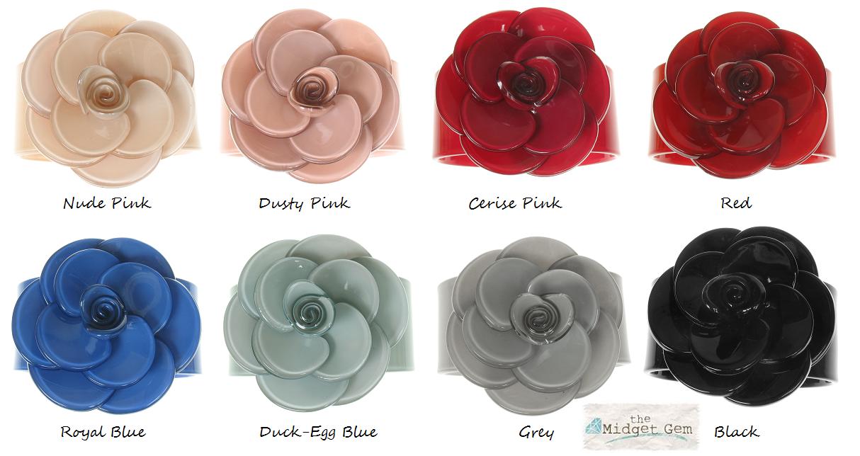 BIG BABY Wide Rose Cuff Bangle/Bracelet  - Colour Set 1