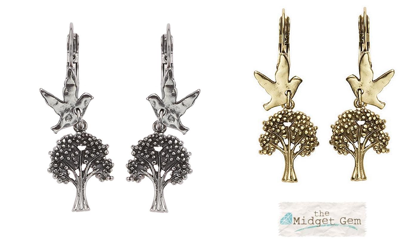 Bohm All That Plaid Tree & Bird Charm Earrings