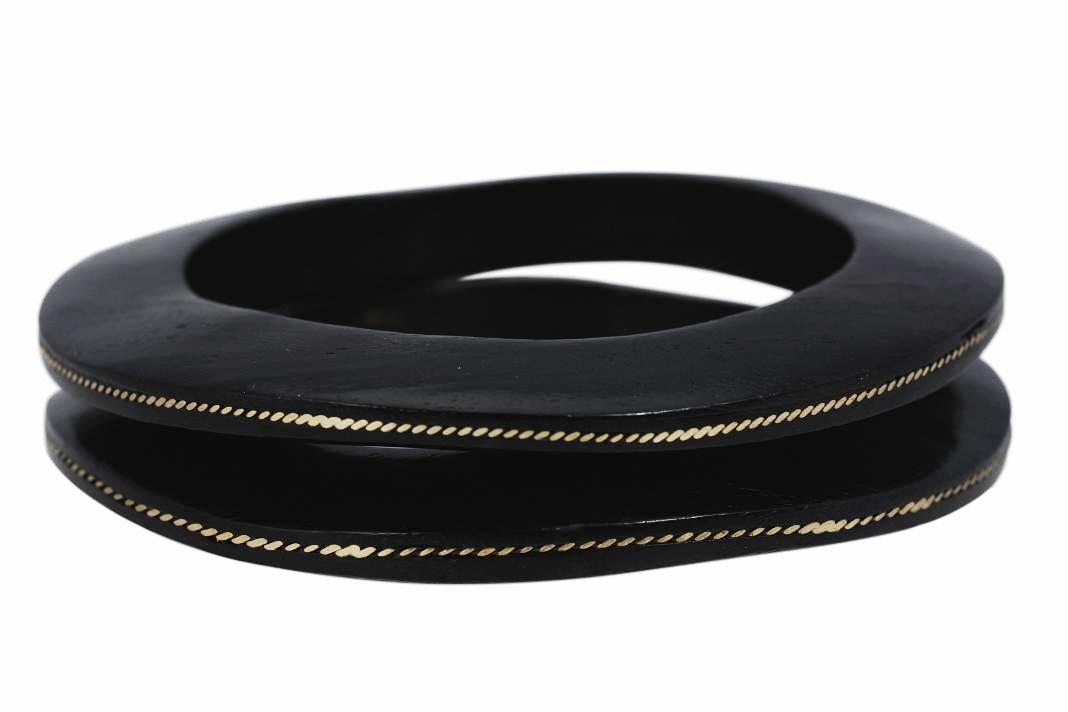 FCUK Double Wooden Inlaid Bangles
