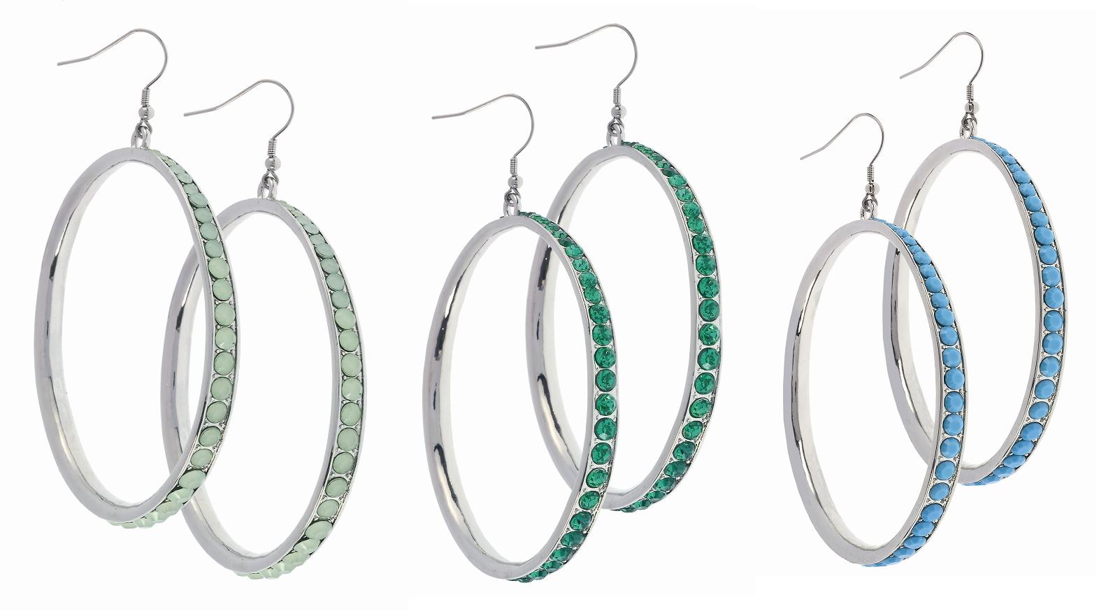 FCUK Crystal Hoop Earrings